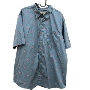 Magellan Outdoors XL Lobster Print Shirt Blue Short Sleeve Casual Coastal Shirt